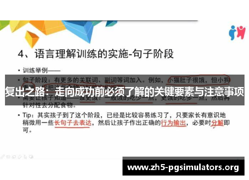 复出之路：走向成功前必须了解的关键要素与注意事项