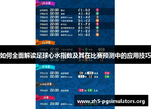 如何全面解读足球心水指数及其在比赛预测中的应用技巧