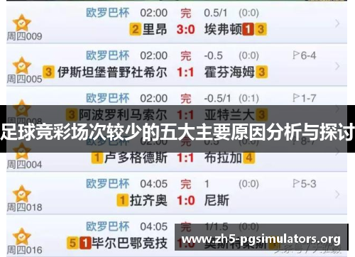 足球竞彩场次较少的五大主要原因分析与探讨 足球竞彩场次较少的五大主要原因分析与探讨